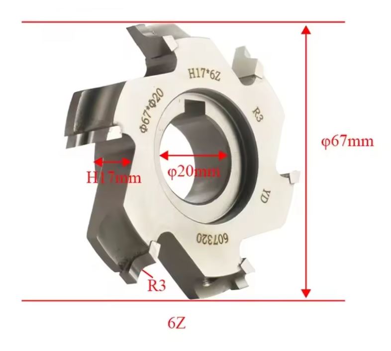 Trim Cutters for CEHISA Edge Banding Machine, Others, 20mm Bore, Straight, 3mm Radius (2pc Set)