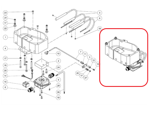 Complete Glue Pot Assembly For Edgebander Bandit 3/2