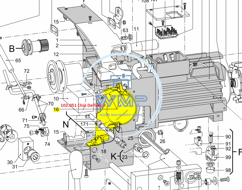 Striebig Chip Deflector #102.051 for Vertical Panel Saws