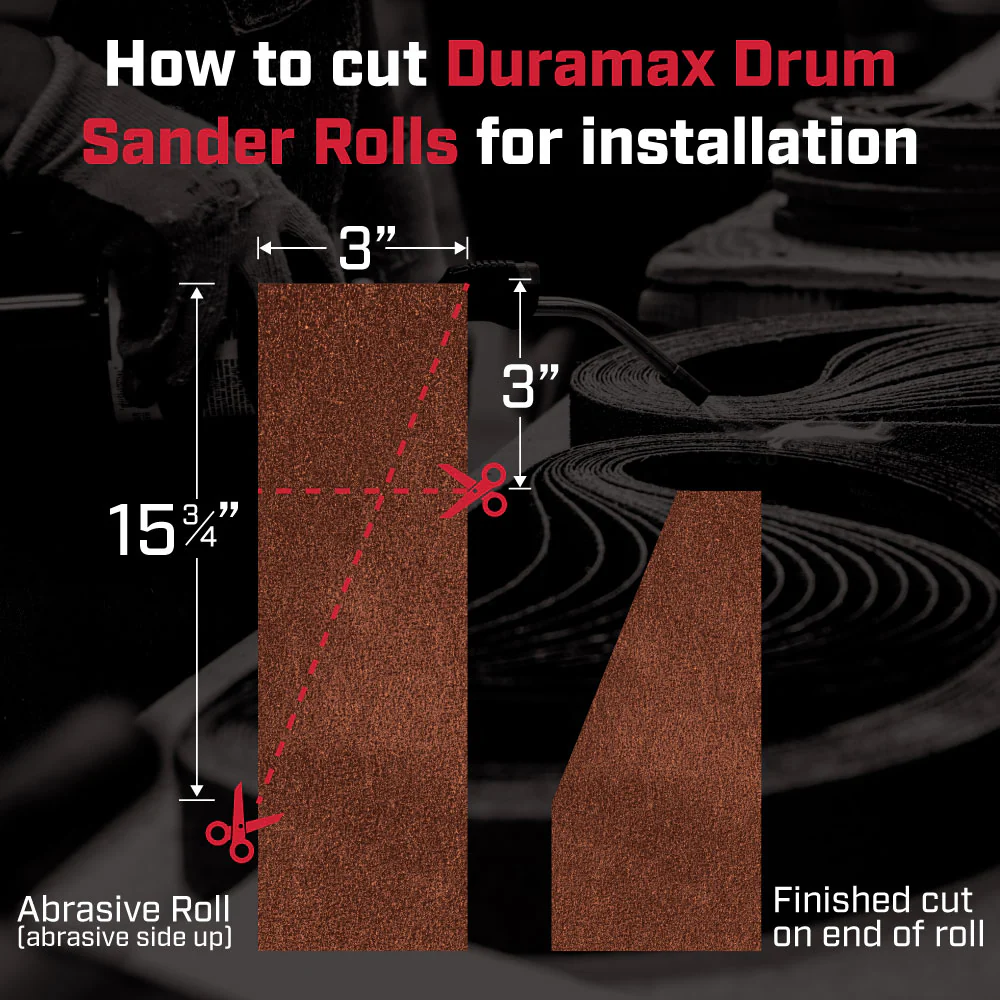 Sandpaper, 3" Ready-to-Wrap Roll, for Woodtek, Jet, & Performax 25" Drum Sanders