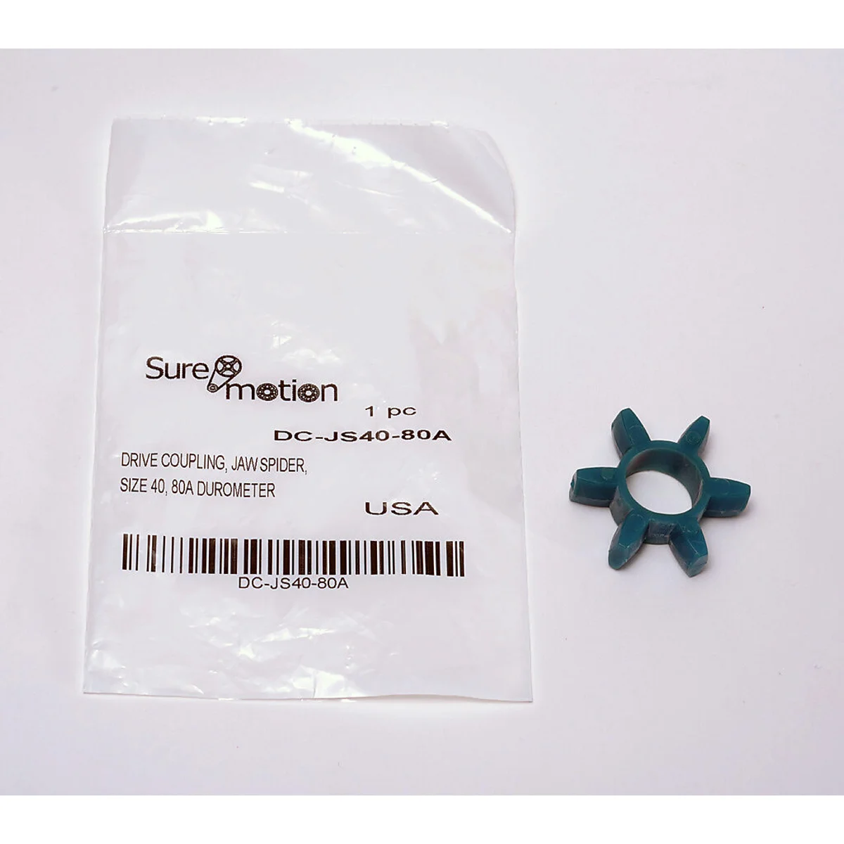 SureMotion drive coupling spider, jaw type, size 40, polyurethane, 80A durometer. For use with DC-JAC40 series hubs. - Image 2