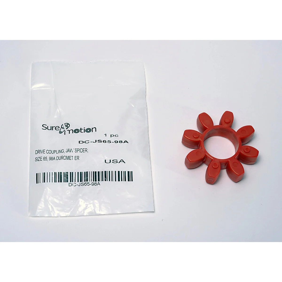 SureMotion drive coupling spider, jaw type, size 65, polyurethane, 98A durometer. For use with DC-JAC65 series hubs. - Image 2