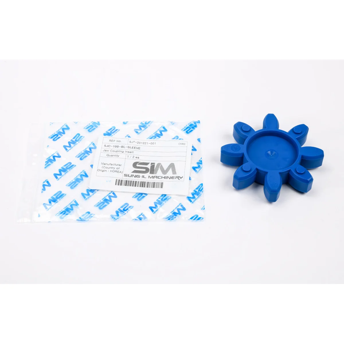 Sung-Il Machinery drive coupling spider, jaw type, size 100, thermoplastic polyurethane, 98A durometer. For use with SJC-100C series hubs. - Image 2