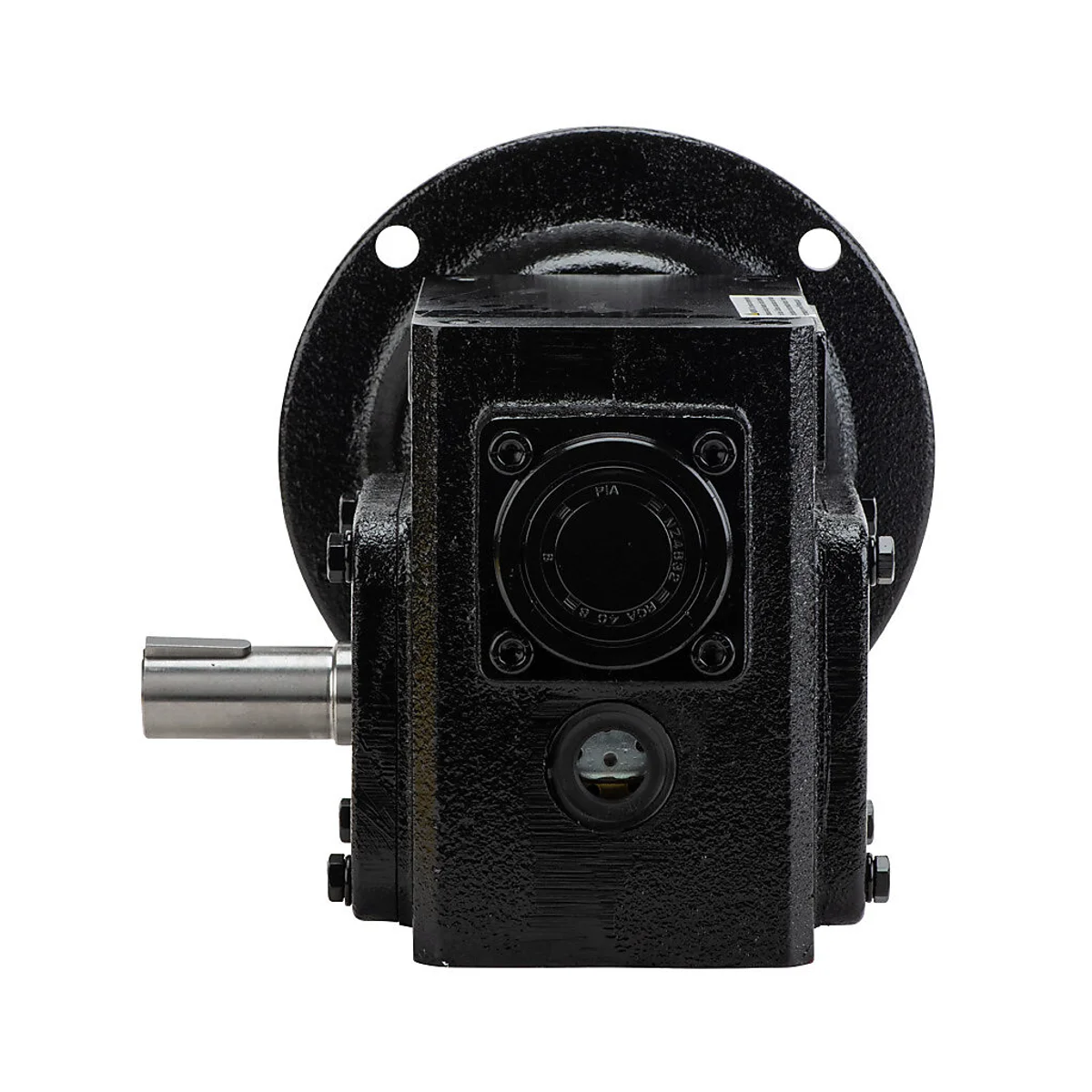 IronHorse heavy-duty worm gearbox, 5:1 ratio, NEMA 56C input, right hand, 0.875in diameter output shaft, nominal 2.83hp at 1.0 SF, 499 lb-in mechanical output torque, 1-3/4in center distance, cast iron housing, tapped-base mount. - Image 2