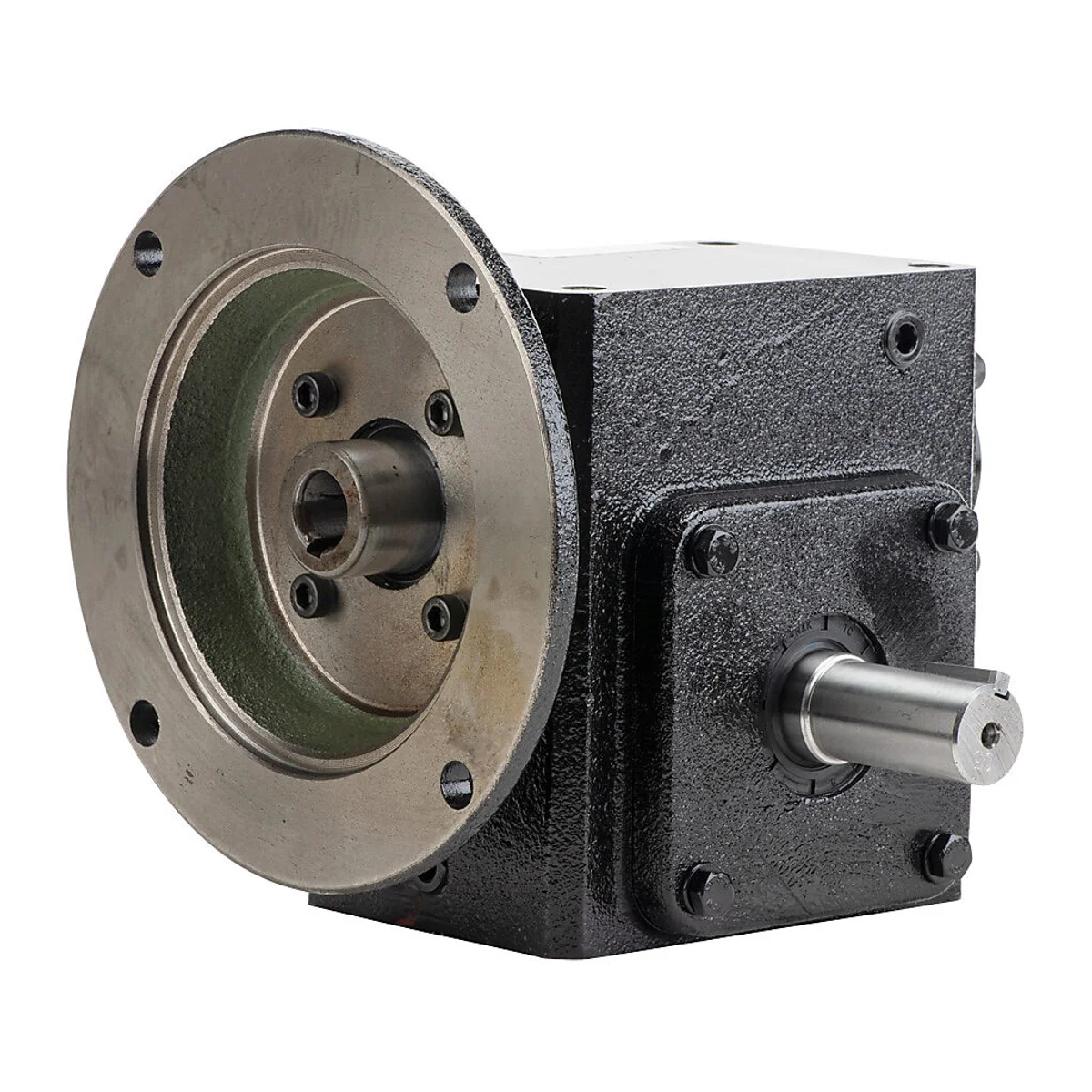 IronHorse heavy-duty worm gearbox, 5:1 ratio, NEMA 56C input, right hand, 0.875in diameter output shaft, nominal 2.83hp at 1.0 SF, 499 lb-in mechanical output torque, 1-3/4in center distance, cast iron housing, tapped-base mount. - Image 5