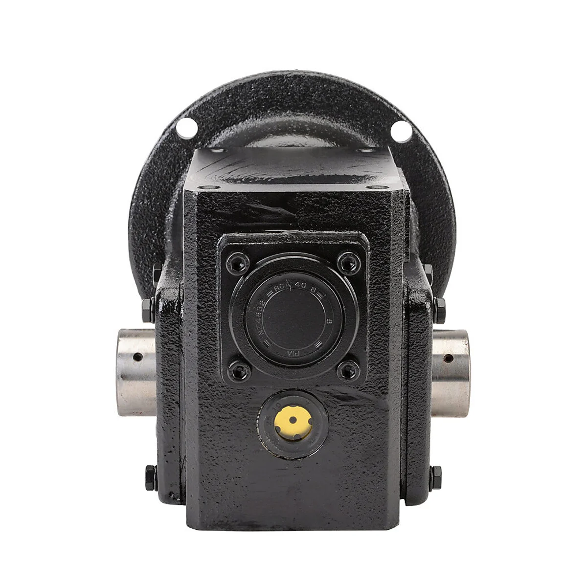 IronHorse heavy-duty worm gearbox, 10:1 ratio, NEMA 56C input, hollow, 1in diameter output shaft, nominal 1.57hp at 1.0 SF, 515 lb-in mechanical output torque, 1-3/4in center distance, cast iron housing, tapped-base mount. - Image 5