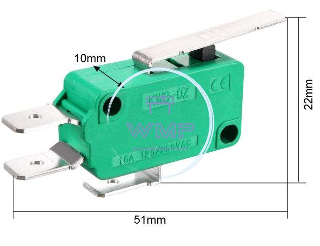 KW3-0Z Microswitch, Miniature Snap Action Switch, Hinge Lever Actuator, SPDT, 16A @ 240V AC, UXCELL  