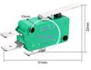KW3-0Z Microswitch, Miniature Snap Action Switch, Hinge Lever Actuator, SPDT, 16A @ 240V AC, UXCELL  