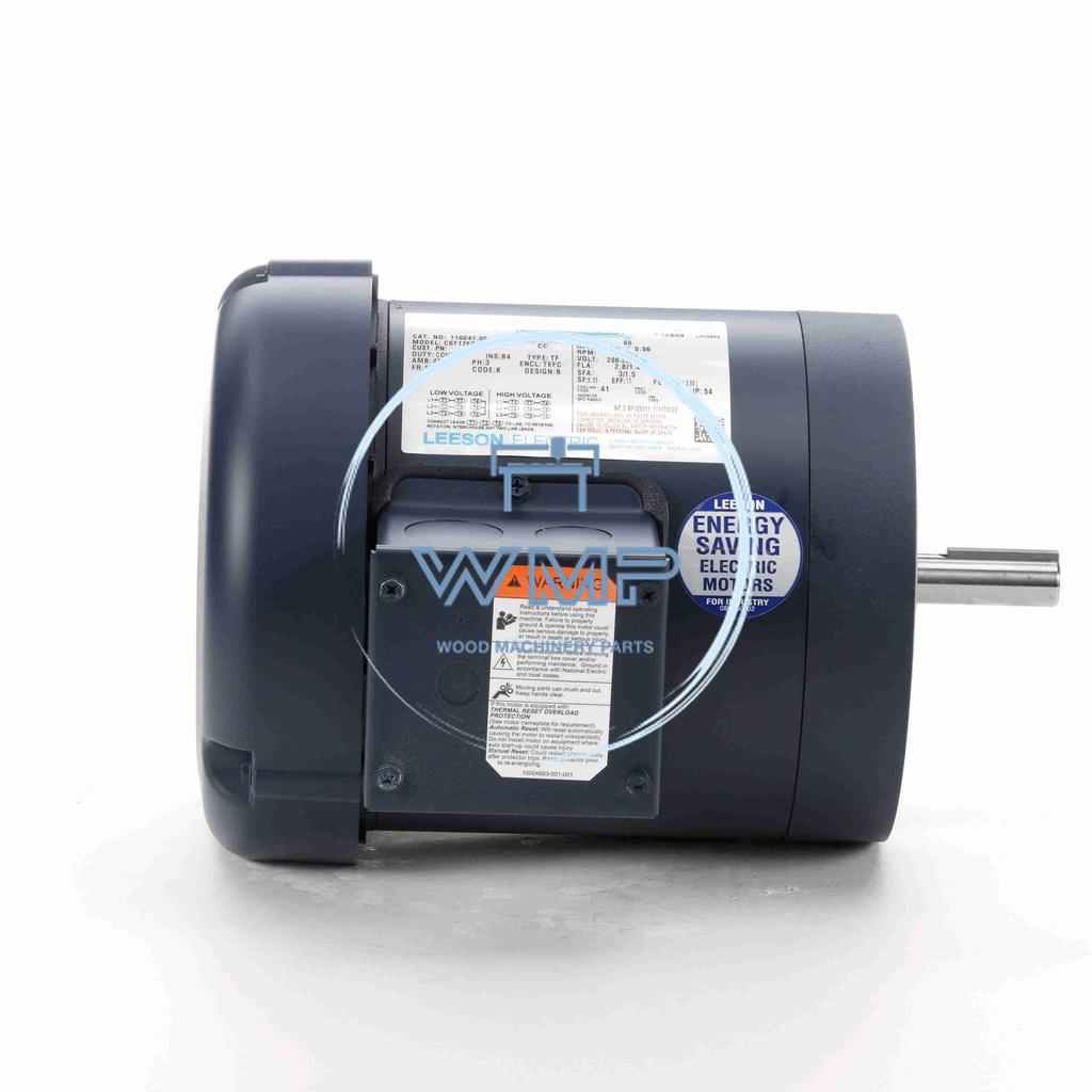 Leeson .75 HP, 3 phase, 1800 RPM, 56C Frame, 208/230/460V, TEFC, 110047.00