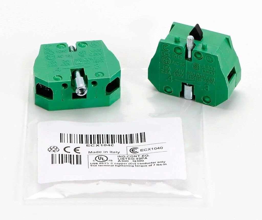 GCX, ECX, and ECP Series Pushbuttons and Switches contact block, 22mm, (1) N.O. contact, (ECX1040) - Image 1