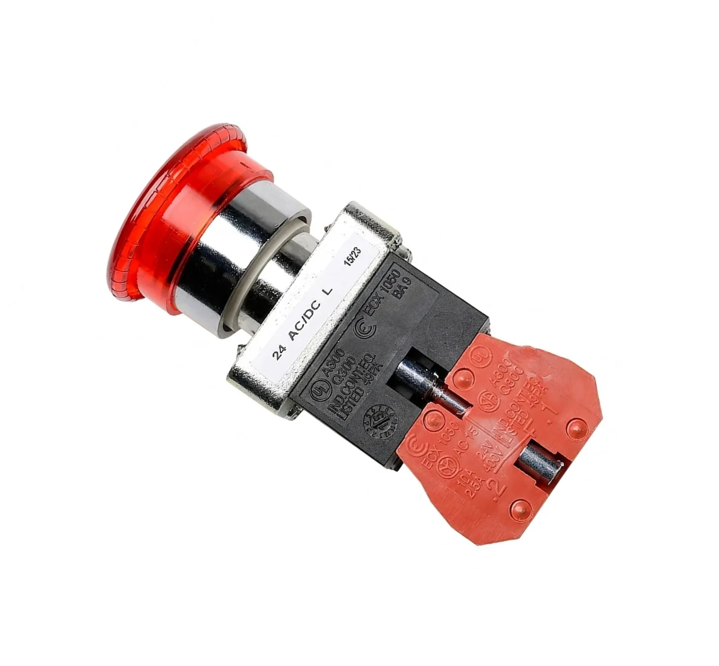 Pushbutton, LED illuminated, 22mm, twist-to-release, 24 VAC/VDC, (GCX1226-24L) - Image 1