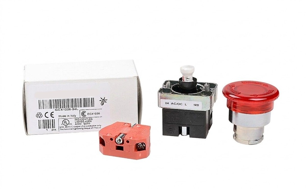 Pushbutton, LED illuminated, 22mm, twist-to-release, 24 VAC/VDC, (GCX1226-24L) - Image 3