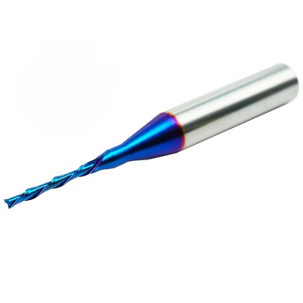 Router Bit, Down Cut, 1/16" Cutting Dia., 1/4" Shank, Solid Carbide with Nano Blue Coating - Image 3