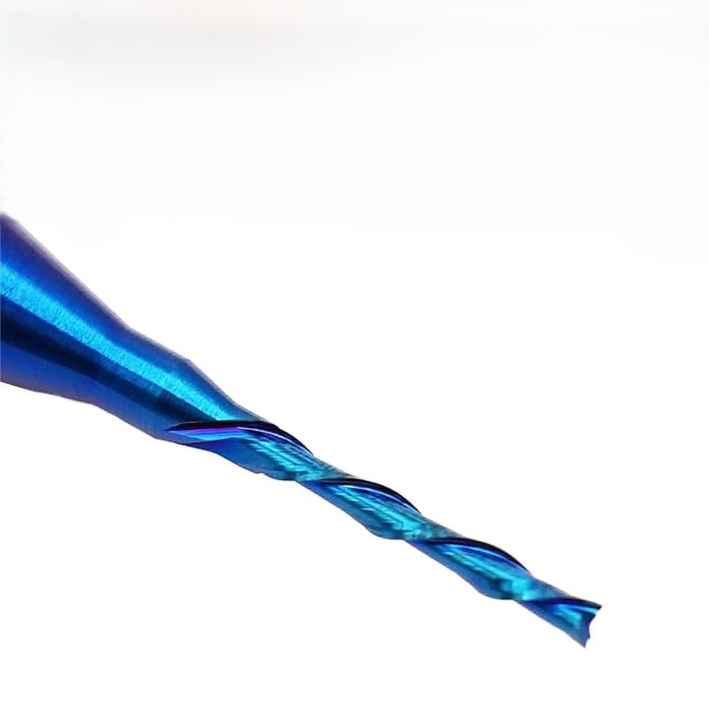 Router Bit, Down Cut, 1/16" Cutting Dia., 1/4" Shank, Solid Carbide with Nano Blue Coating - Image 4