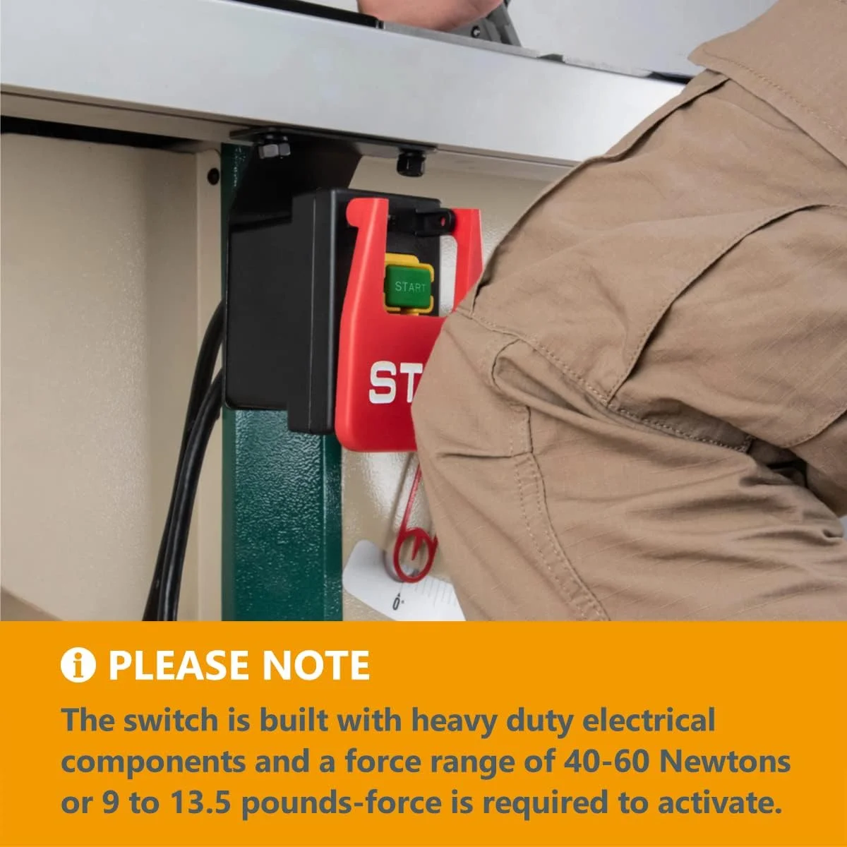 120V/230V Dual Voltage Safety Paddle Switch w/ Switch Box & Hardware. Fits Table Saw, Router Table, Drill Press, Bench Saw, Band Saw - Image 2
