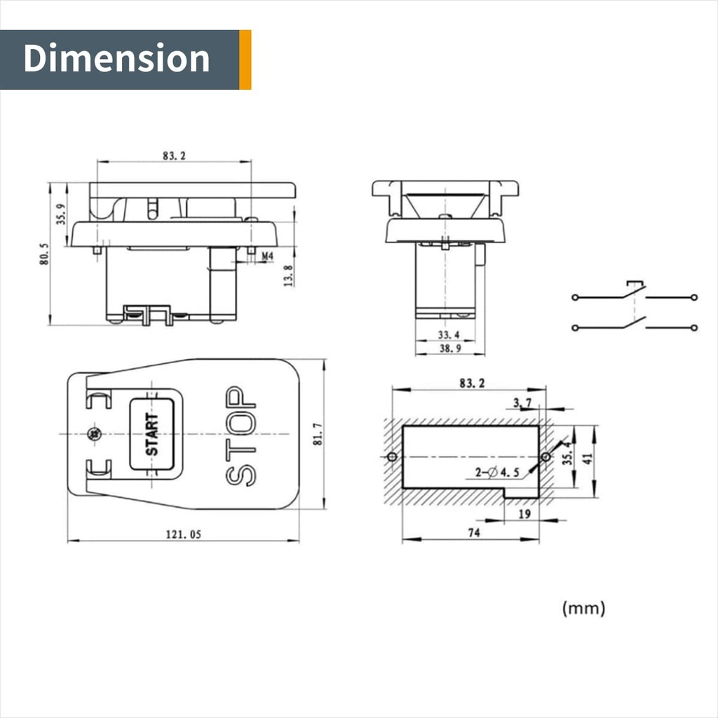 Safety Paddle Switch, Dual Voltage 120V/230V, Table Saw, Router Table, Drill Press, Bandsaws, Etc. - Image 2