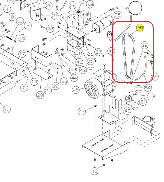Laguna 25x2 Double Drum Sander Drive Belt, (50-2021) - Image 1