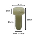 CNC Spoilboard Hold Down Bolts/Screws 20mm, 25pcs, (94175A610) - Image 2
