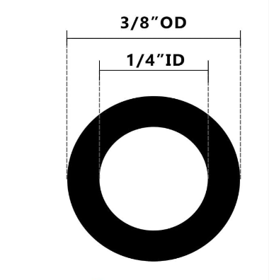 Pneumatic Tubing, Air Line, Air Hose, Polyurethane, Black, 3/8 Inch O.D, .25 Inch I.D., (100ft Package) - Image 1