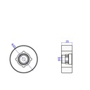 SCM Edgebander Rubber Pressure Roller Wheel, Grey, 65x8x25mm, (331661) - Image 2