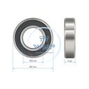 Cantek Edgebander Bearing, 20mm x 37mm x 9mm, (BB690404)
