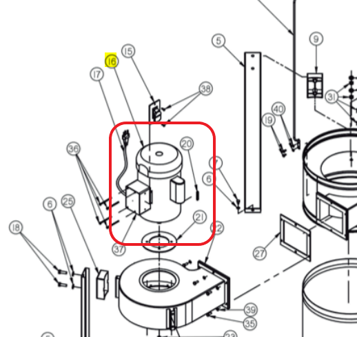 Maksiwa CP.1 Dust Collector Motor, 1HP, (SPMAK-CP-09B) - Image 3