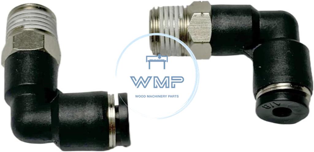 1/8" tube to 1/8" NPT pneumatic push-to-connect fitting, male, elbow, rotating (1 piece/ unit)