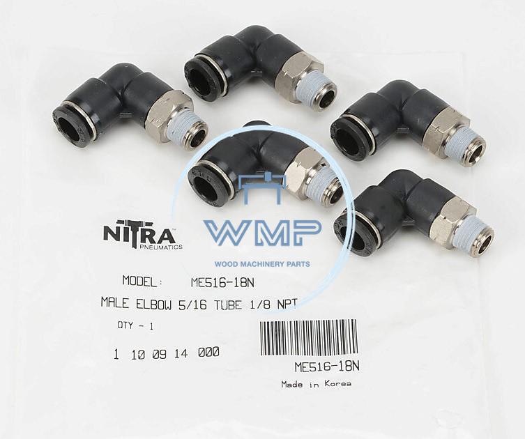 5/16" tube to 1/8" NPT pneumatic push-to-connect fitting, male, elbow, rotating ,image 1