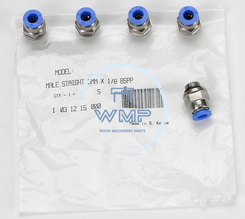 6mm tube to G1/8 pneumatic push-to-connect fitting, male, straight