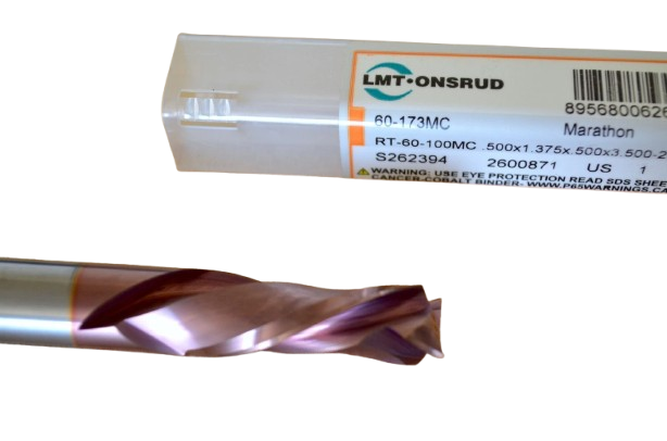 1/2" Compression, 2 Flute .5" Dia. x 1-3/8" Cut Length, Solid Carbide Router Bit, Marathon Coated, 3.5" OAL, ONSRUD 60-173MC