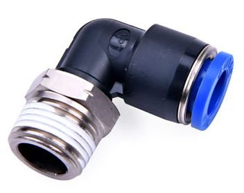 1/4" Tube to 3/8" NPT pneumatic push-to-connect fitting, male, elbow