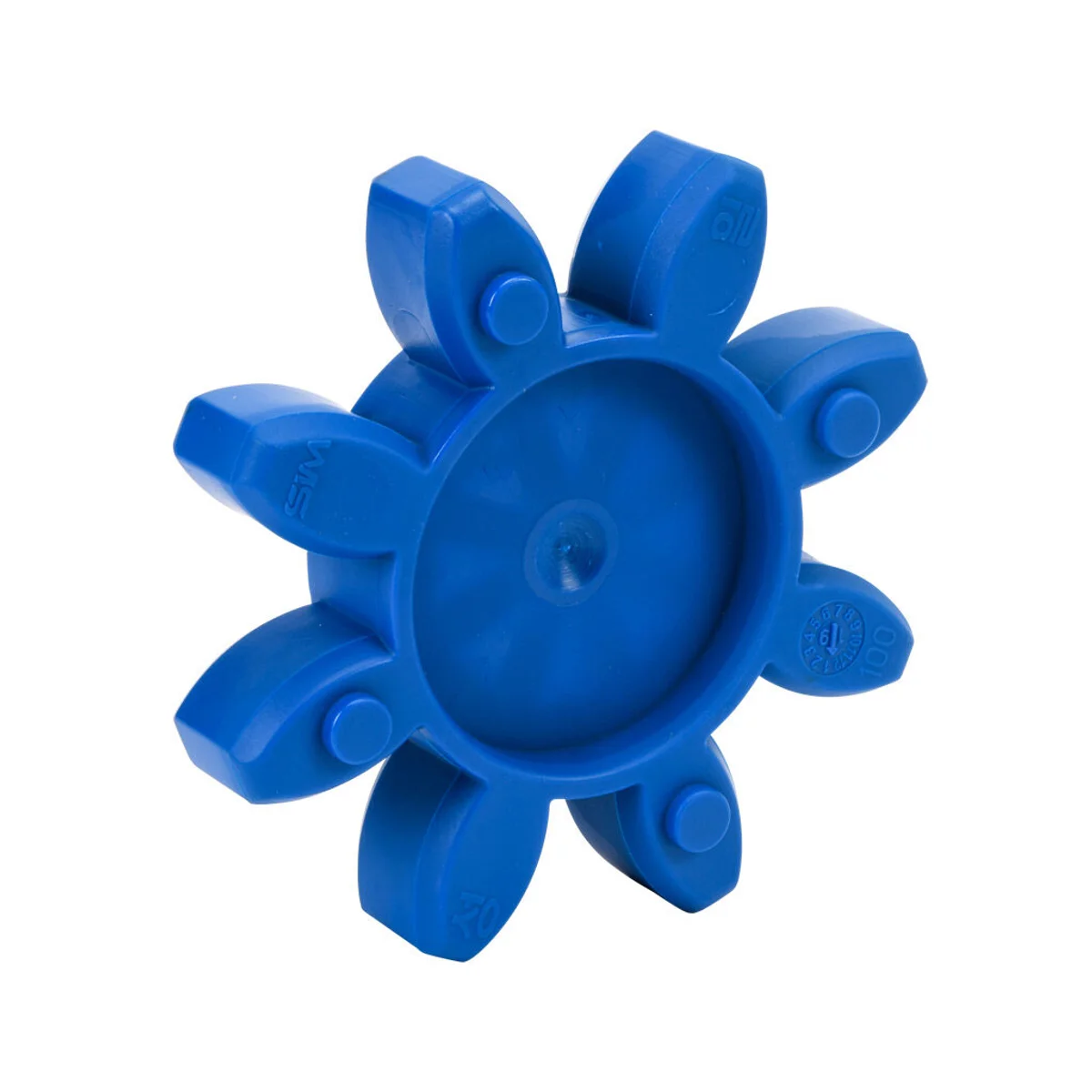 Sung-Il Machinery drive coupling spider, jaw type, size 100, thermoplastic polyurethane, 98A durometer. For use with SJC-100C series hubs.