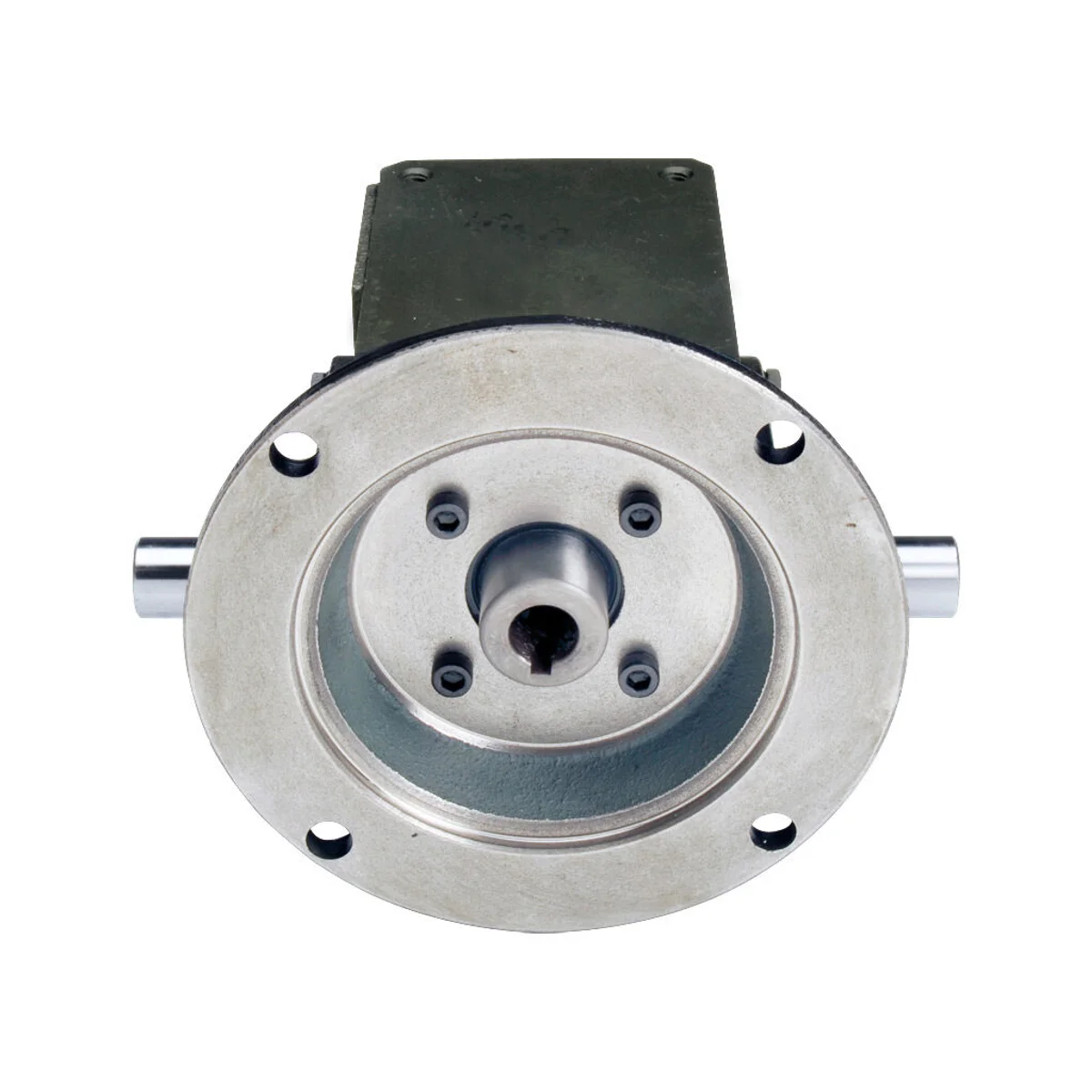 IronHorse heavy-duty worm gearbox, 5:1 ratio, NEMA 56C input, dual, 0.875in diameter output shaft, nominal 2.83hp at 1.0 SF, 499 lb-in mechanical output torque, 1-3/4in center distance, cast iron housing, tapped-base mount.