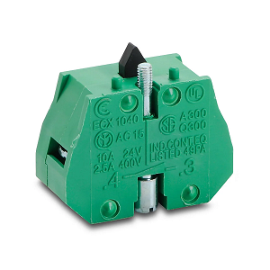 GCX, ECX, and ECP Series Pushbuttons and Switches contact block, 22mm, (1) N.O. contact, (ECX1040)
