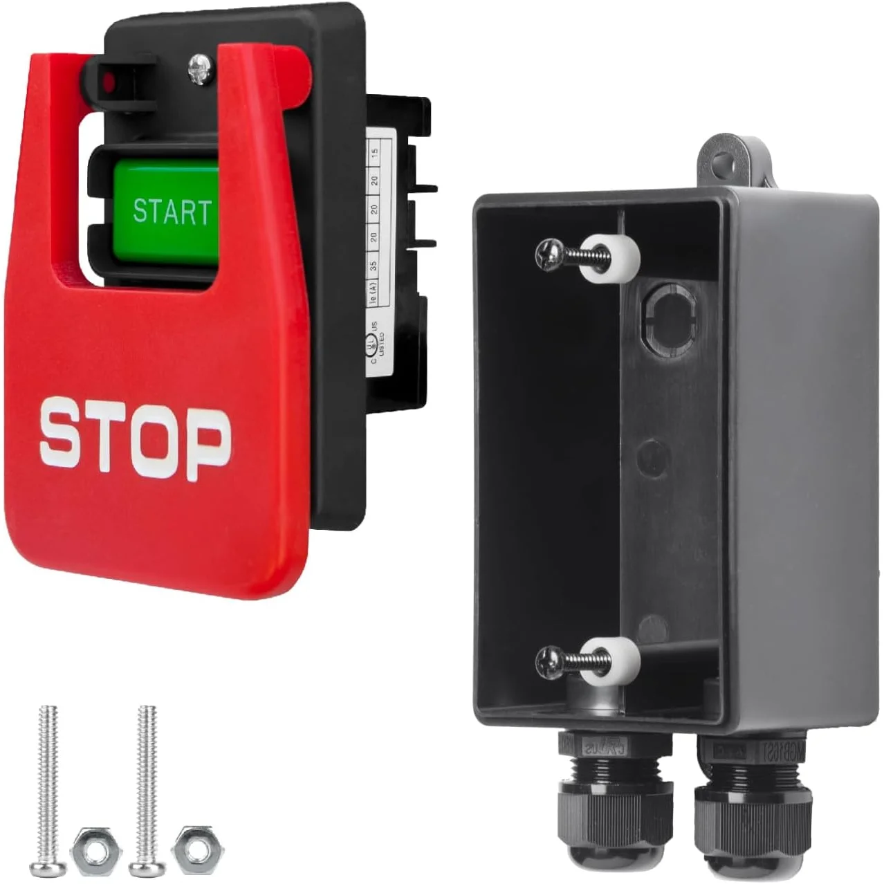 120V/230V Dual Voltage Safety Paddle Switch w/ Switch Box & Hardware. Fits Table Saw, Router Table, Drill Press, Bench Saw, Band Saw