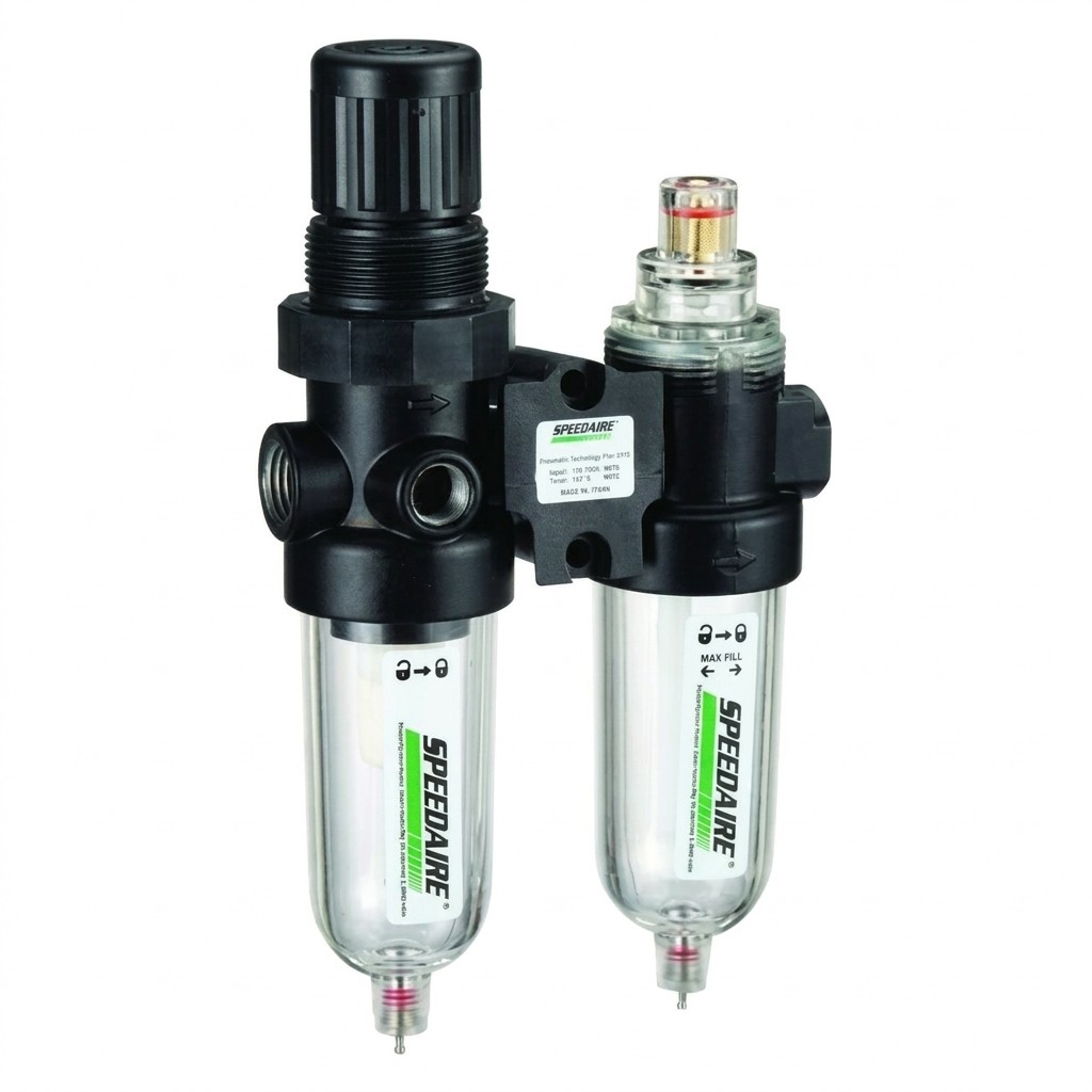Speedaire Air Filter/Regulator/Lubricator, 5 to 125 PSI, (4ZM04)