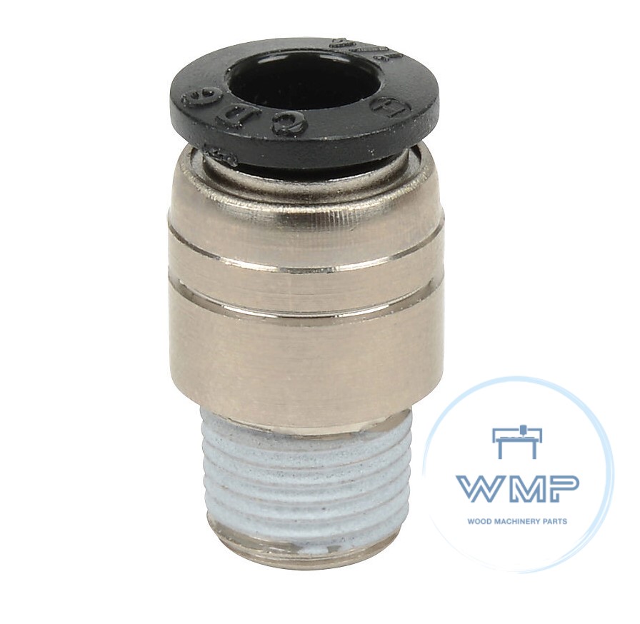 1/4" tube to 1/8" NPT pneumatic push-to-connect fitting, male, straight