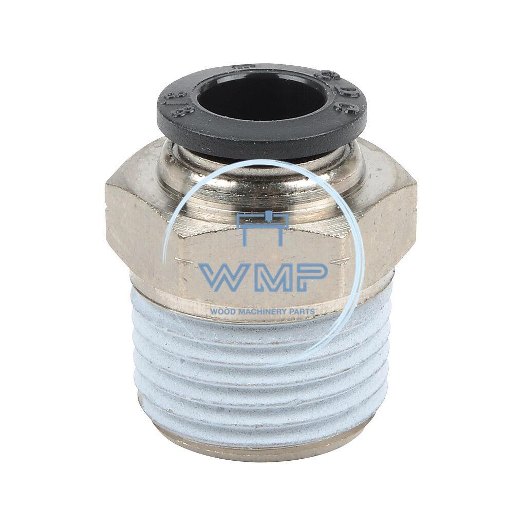 3/8" tube to 1/2" NPT pneumatic push-to-connect fitting, male, straight