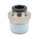 3/8" tube to 1/2" NPT pneumatic push-to-connect fitting, male, straight