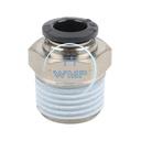 3/8" tube to 1/2" NPT pneumatic push-to-connect fitting, male, straight