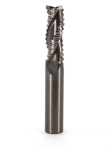 3-Flute Pocket Boring Router Bit, Rough Cut, 3/8" Dia, 1" Cut Length, 3/8" Shank, Upcut, Castle