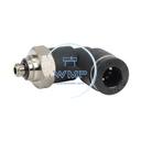 1/4" tube to #10-32 UNF, pneumatic push-to-connect fitting, male, elbow, rotating