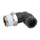 1/2" tube to 1/2" NPT pneumatic push-to-connect fitting, male, elbow, rotating