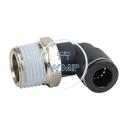 3/8" tube to 1/2" NPT pneumatic push-to-connect fitting, male, elbow, rotating
