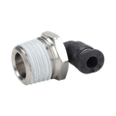 1/8" tube to 1/4" NPT pneumatic push-to-connect fitting, male, elbow, rotating