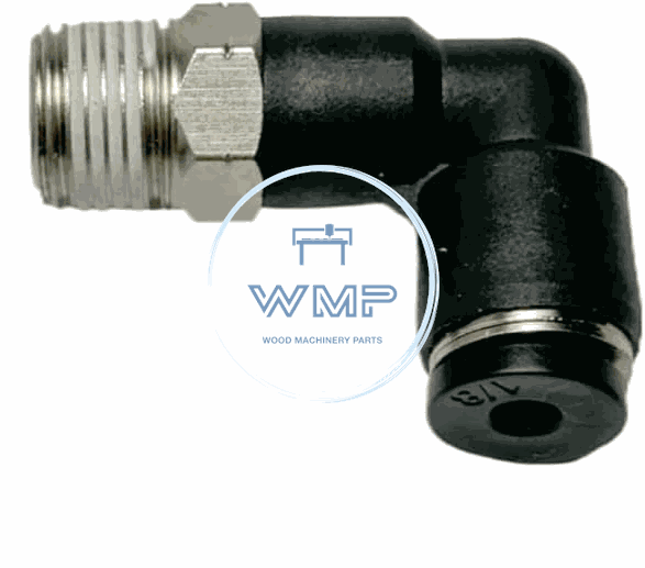 1/8" tube to 1/8" NPT pneumatic push-to-connect fitting, male, elbow, rotating