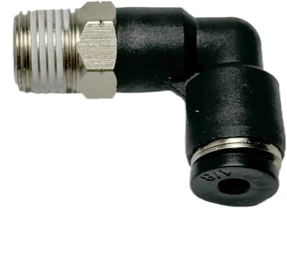 1/8" tube to 1/8" NPT pneumatic push-to-connect fitting, male, elbow, rotating