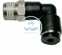 1/8" tube to 1/8" NPT pneumatic push-to-connect fitting, male, elbow, rotating