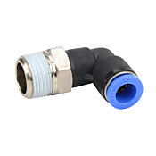 5/16" tube to 3/8" male BSPT pneumatic push-to-connect fitting, male, elbow, rotating